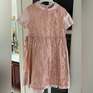 Vintage, light pink, raw silk dress